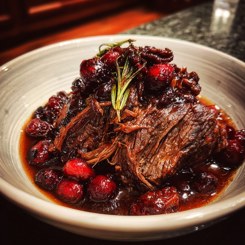 Slow-Braised Beef Roast: Cranberry Glaze Magic Revealed!