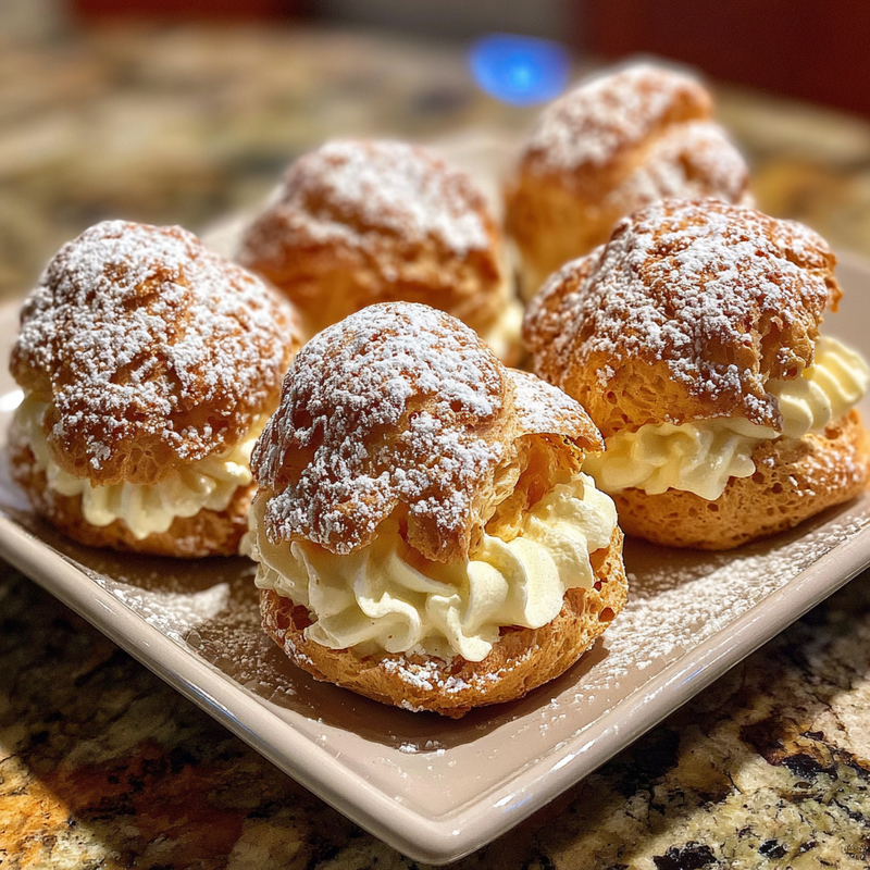 Eggnog Cream Puffs: Festive Holiday Dessert Magic