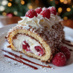 Easy White Chocolate Raspberry Yule Log Cake: The Best Holiday Dessert