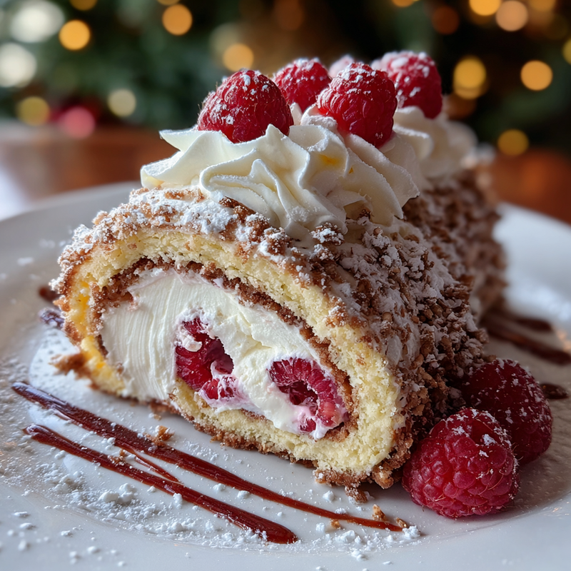 Easy White Chocolate Raspberry Yule Log Cake: The Best Holiday Dessert
