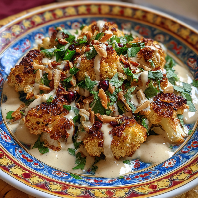 Moroccan Cauliflower with Tahini-Honey: The Best Way to Spice Up Dinner