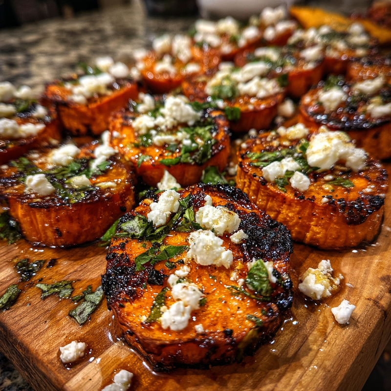 How to Make Roasted Sweet Potato Rounds with Honey & Feta 5 How to Make Roasted Sweet Potato Rounds with Honey & Feta