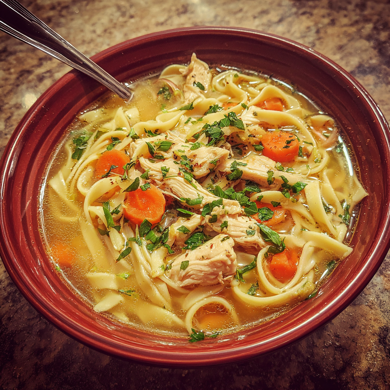 Title: Ginger Garlic Chicken Noodle Soup: The Best Comfort Food for Chilly Days