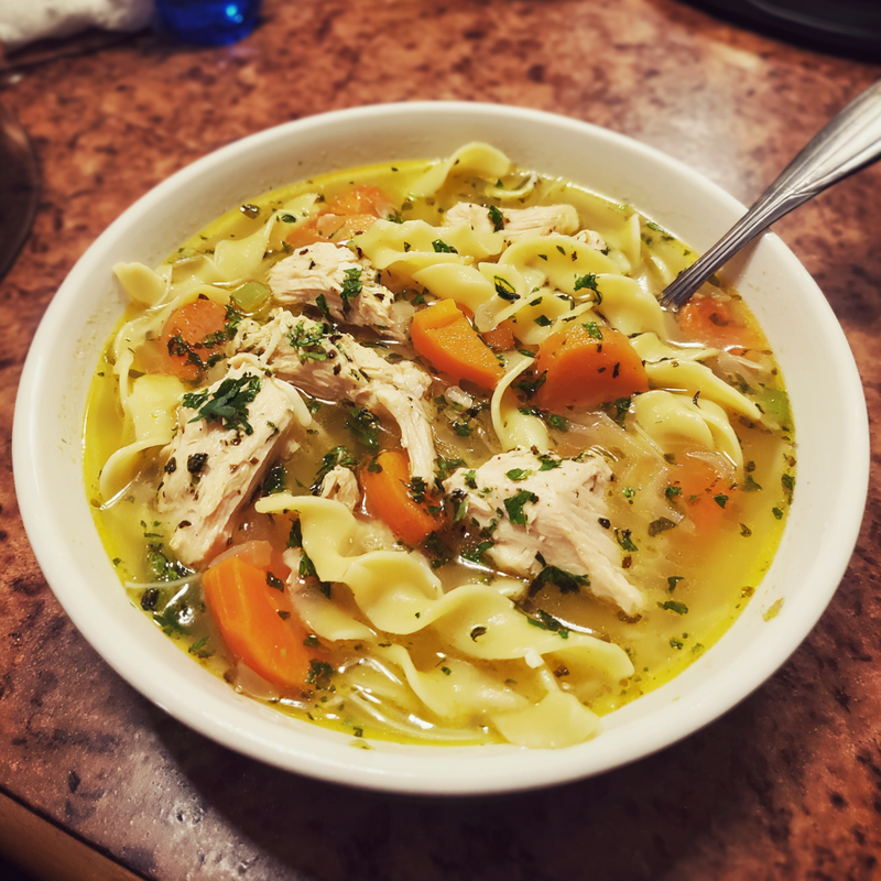 Title: Ginger Garlic Chicken Noodle Soup: The Best Comfort Food for Chilly Days