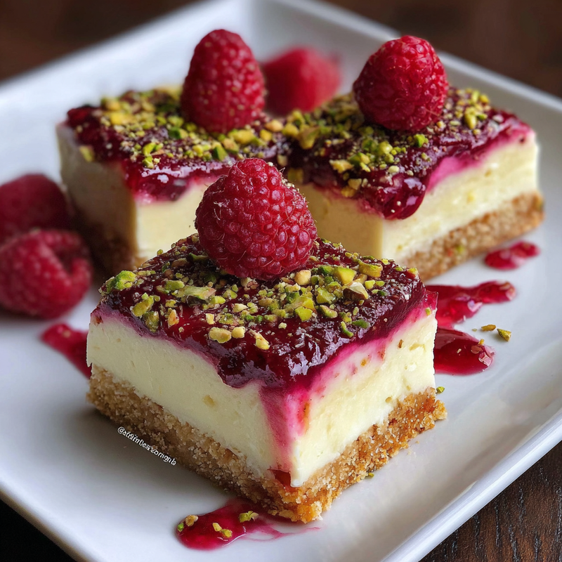 Raspberry Pistachio Cheesecake Bars: The Best Dessert Bars You'll Ever Make
