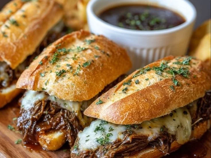 Crockpot French Dip Sandwiches