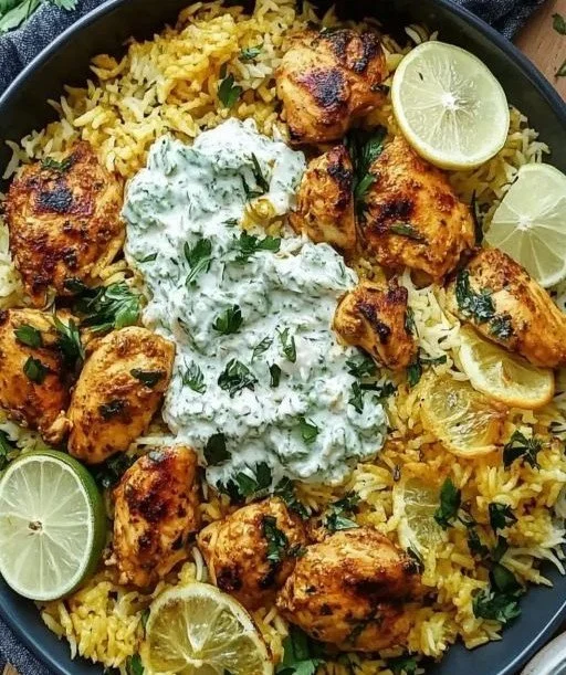Dump And Bake Chicken Tzatziki Rice
