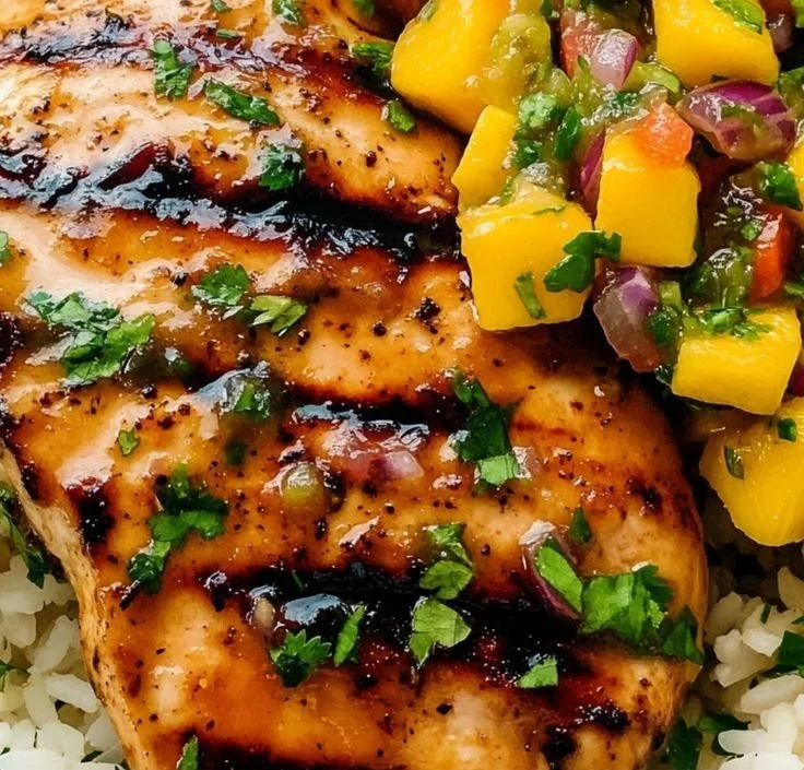 Honey Lime Chicken with Mango Salsa 4 Delicious Honey Lime Chicken served with fresh Mango Salsa