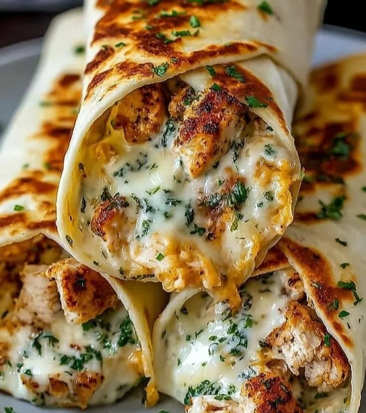 Savory Bites of Joy: Low Carb Cheesy Garlic Chicken Wraps