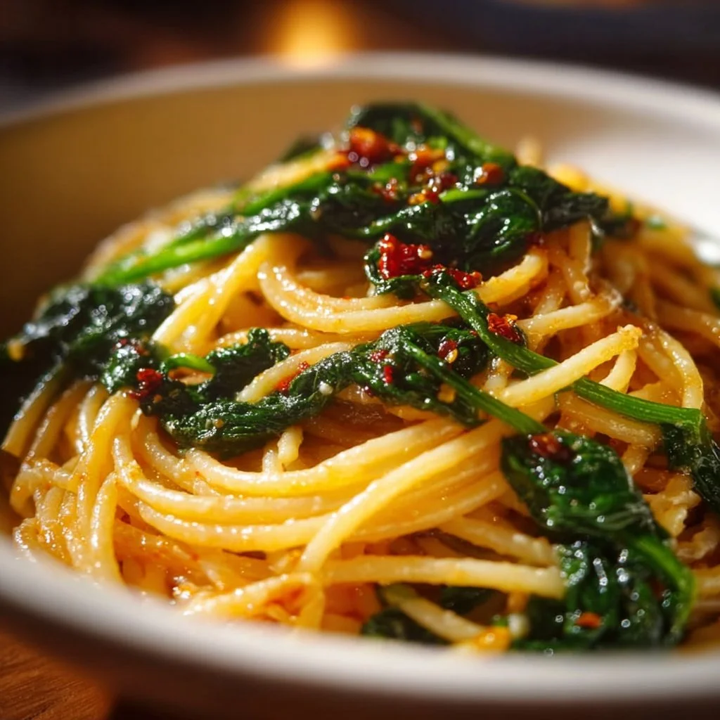 Spaghetti & Spinach with Sun-Dried Tomato Cream Sauce