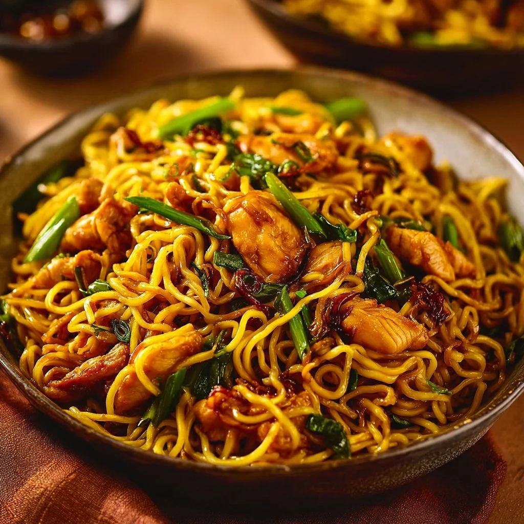 Sticky Garlic Chicken Noodles