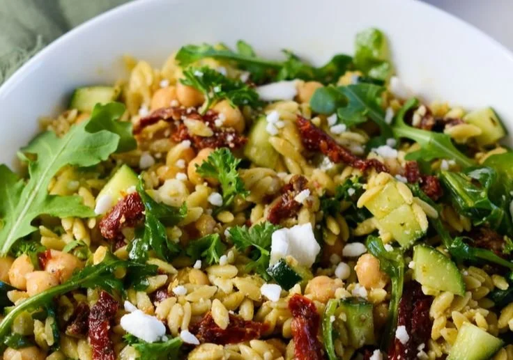 Sun Dried Tomato Orzo Pesto Salad