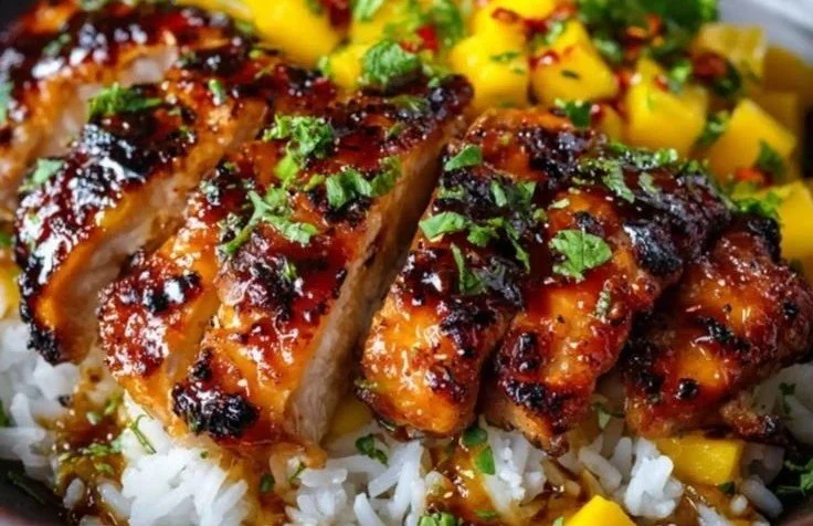 Sweet & Savory Asian Mango Glazed Chicken