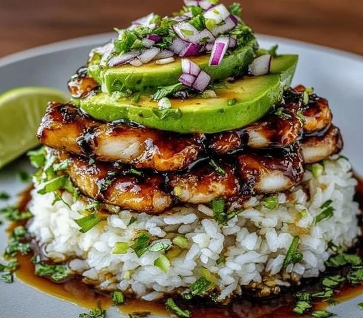 Tangy Honey Lime Chicken & Avocado Rice Stack 6 Tangy Honey Lime Chicken & Avocado Rice Stack