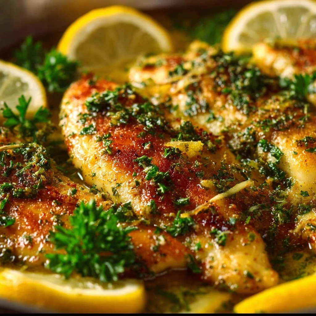 30-Minute Lemon Chicken 4 Delicious 30-Minute Lemon Chicken garnished with herbs