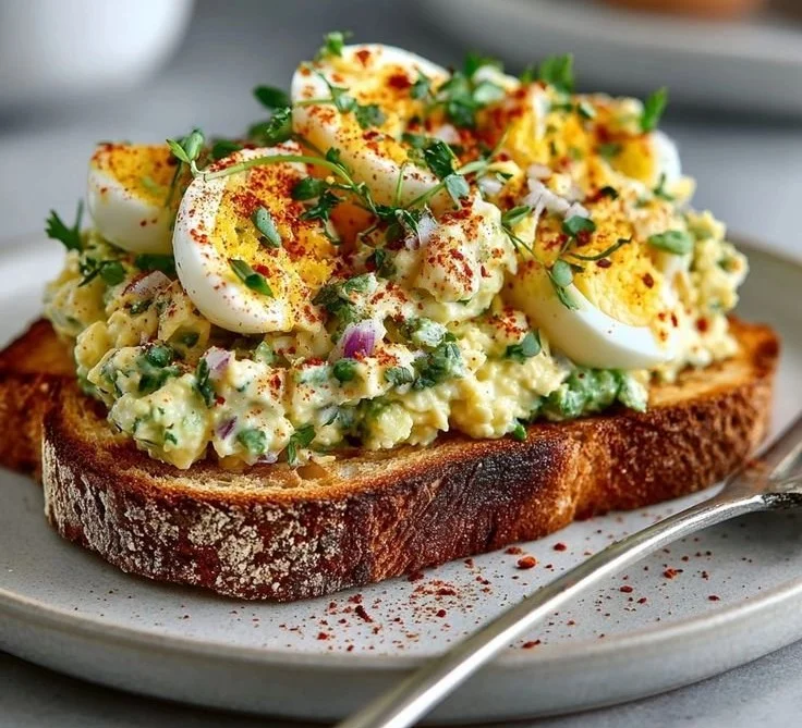Avocado Egg Salad Toast with Paprika 6 Avocado Egg Salad Toast with Paprika