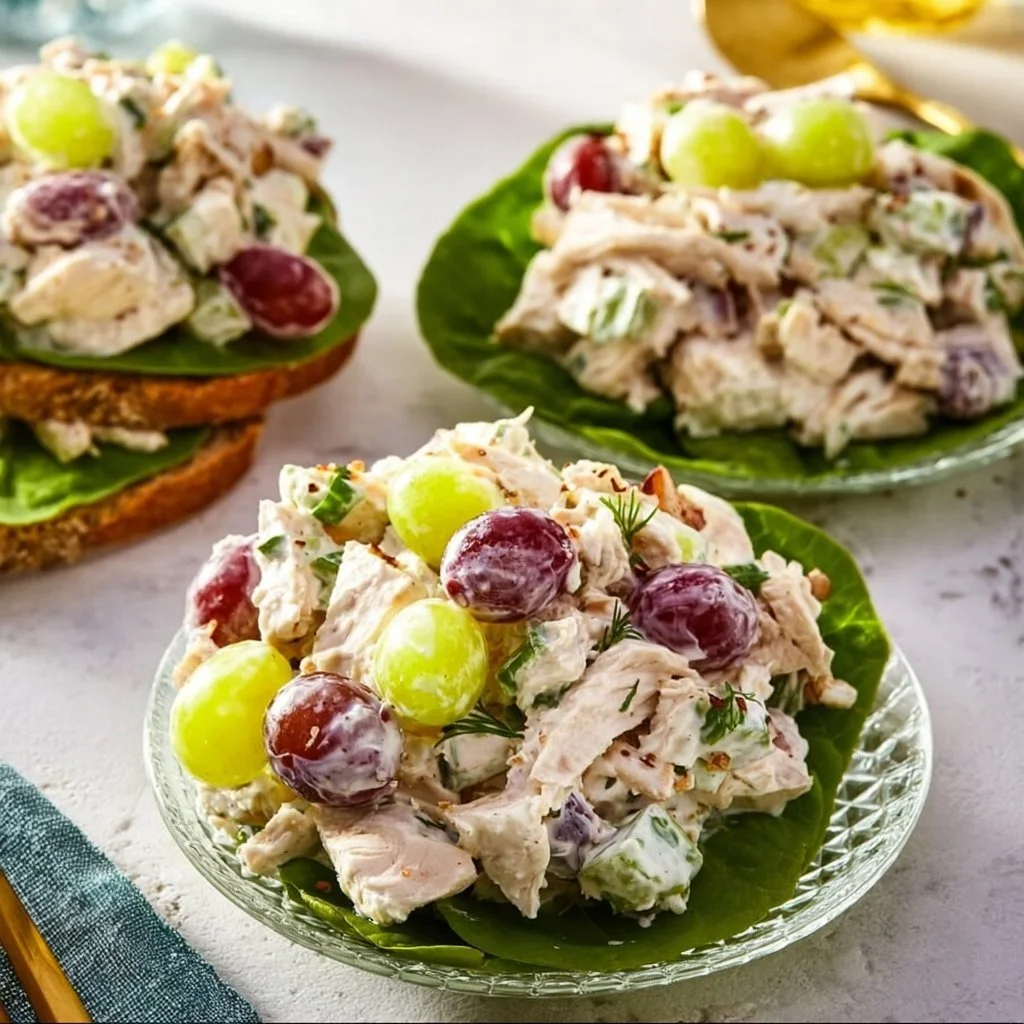 Healthy Chicken Salad 4 Bowl of healthy chicken salad with fresh veggies and herbs