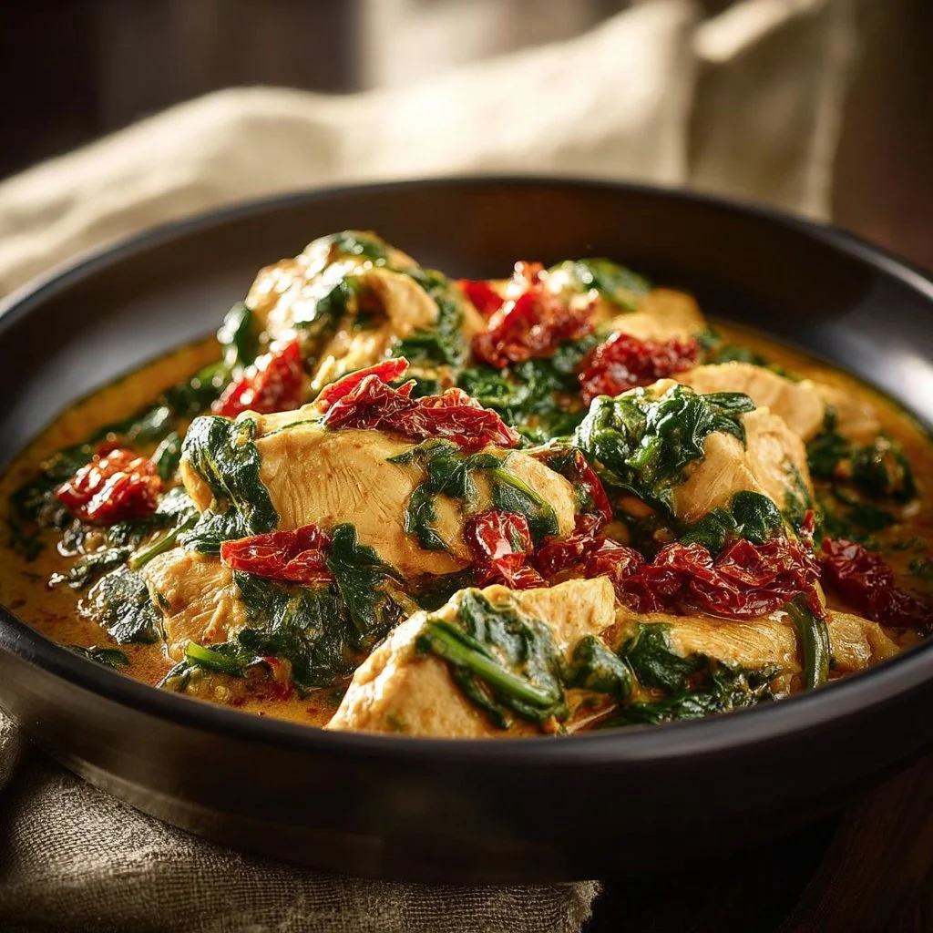 Homemade Crockpot Tuscan Chicken