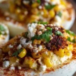 Mexican deviled eggs recipe with spices and toppings