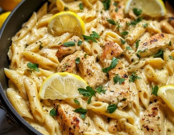 One-Pot Lemon Garlic Chicken Pasta