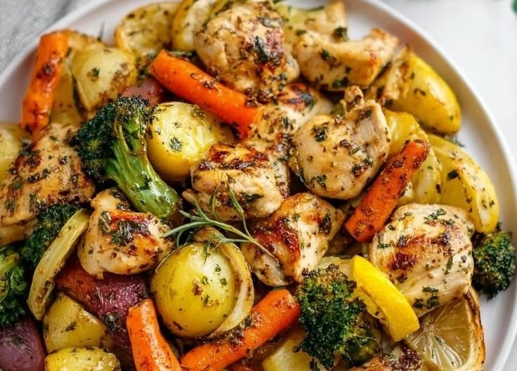 Sheet Pan Lemon Herb Chicken and Vegetables 6 Sheet Pan Lemon Herb Chicken and Vegetables