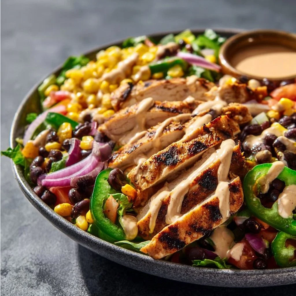 Spicy avocado salad with fresh ingredients and vibrant colors