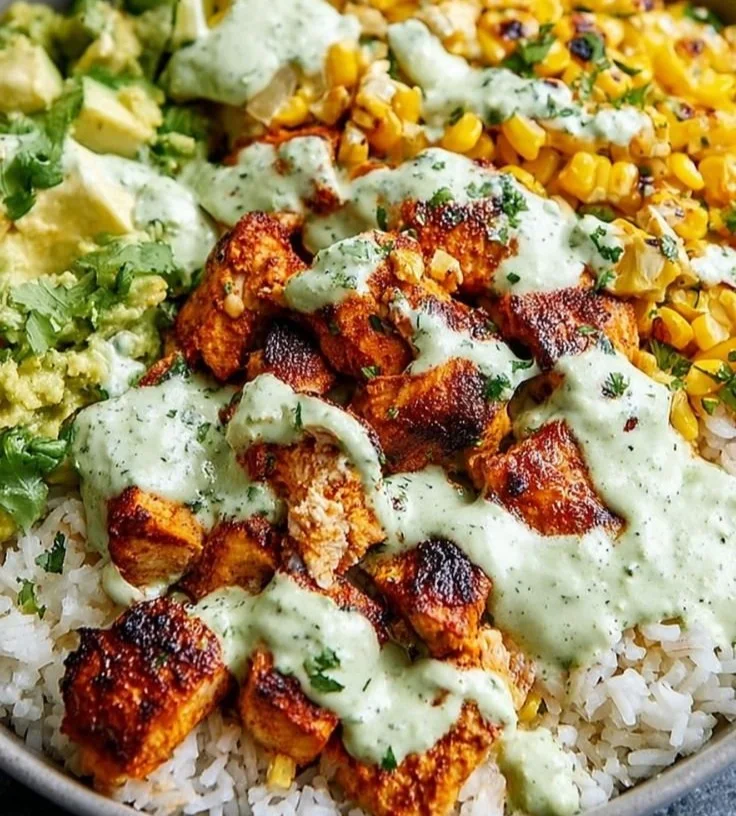 Street Corn Chicken Rice Bowl