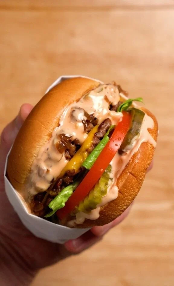 Vegan Double Double Animal Style Burger