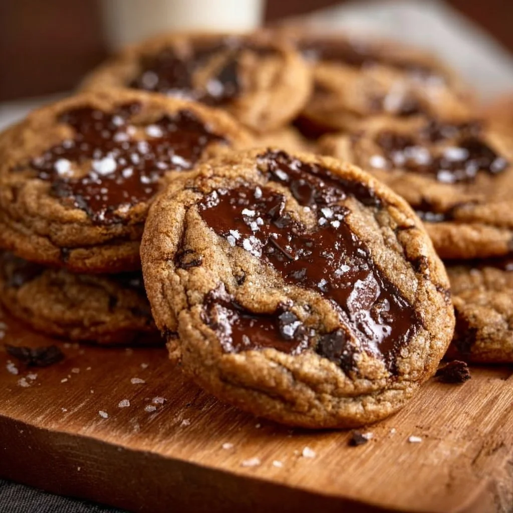 Delicious Espresso Chocolate Chip Cookies on a plate ready to be enjoyed