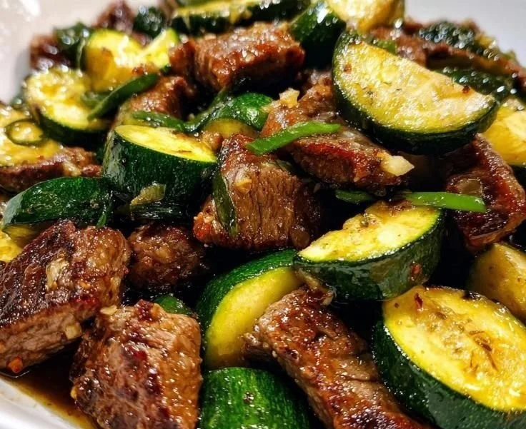 Garlic Butter Steak Bites 4 Delicious garlic butter steak bites served in a skillet