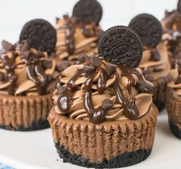 Mini Triple Chocolate Cheesecakes