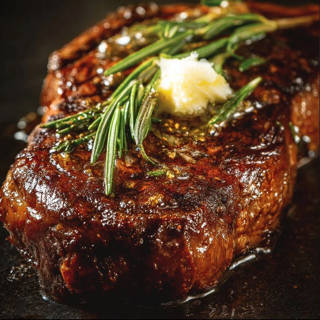 Pan-Seared Steak with Garlic Butter and Rosemary