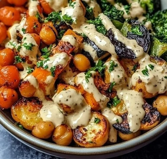 Roasted Vegetable & Chickpea Bowl