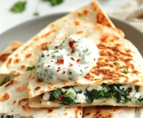 Spinach and Feta Quesadillas