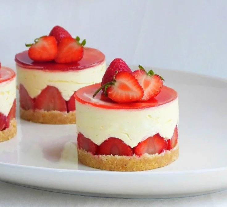 Deliciously layered Strawberry Fraisier with elderflower cream and fresh strawberries