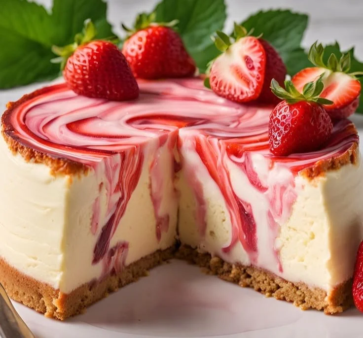 Strawberry Swirl Cheesecake 6 Strawberry Swirl Cheesecake
