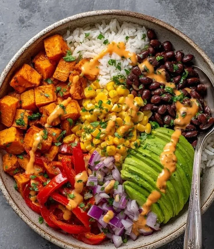 Vegan Sweet Potato Burrito Bowl 6 Vegan Sweet Potato Burrito Bowl