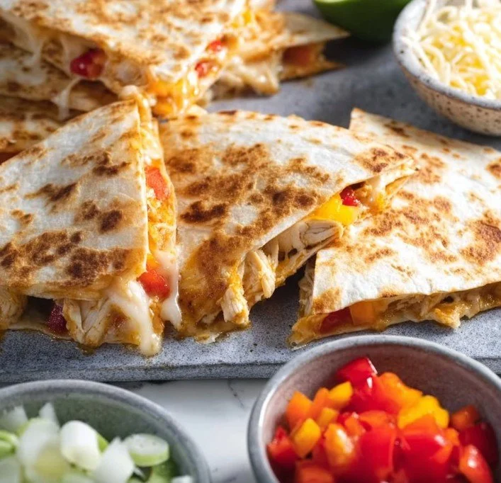 Warm and Crispy Comfort: Chicken Quesadillas
