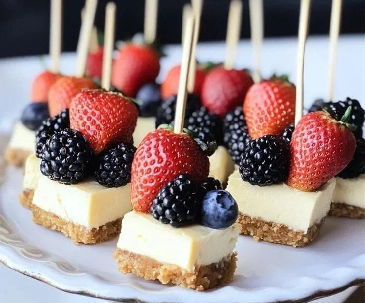 Berry cheesecake dessert kabobs, a delicious treat for any occasion.