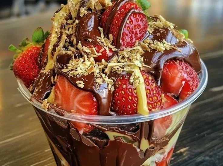 Dubai Chocolate Strawberry Cup with rich chocolate and fresh strawberries