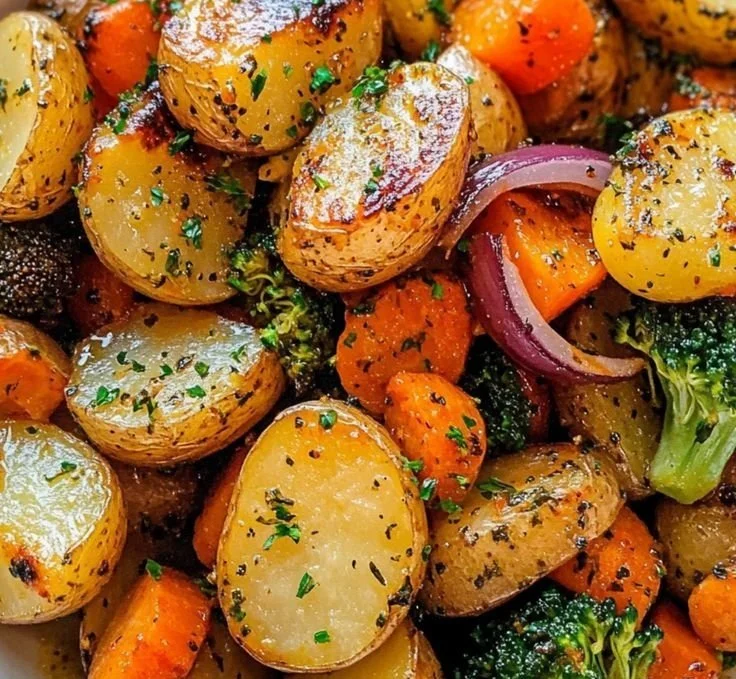 Garlic Herb Roasted Potatoes and Veggies