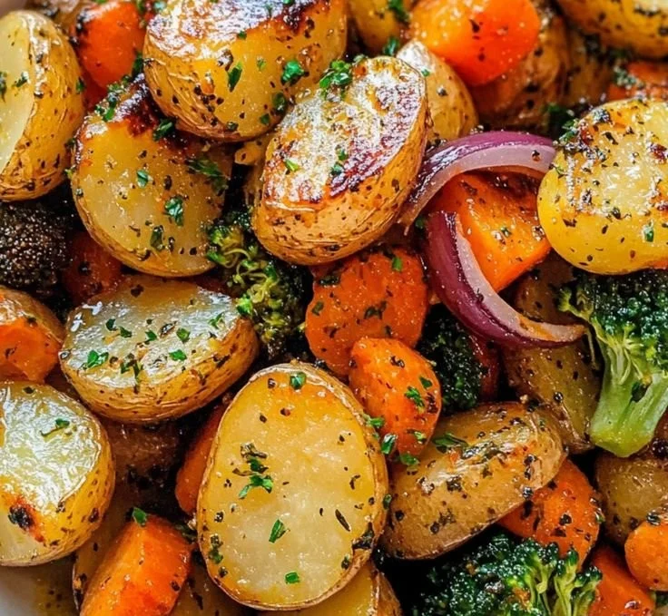 Garlic Herb Roasted Potatoes and Veggies
