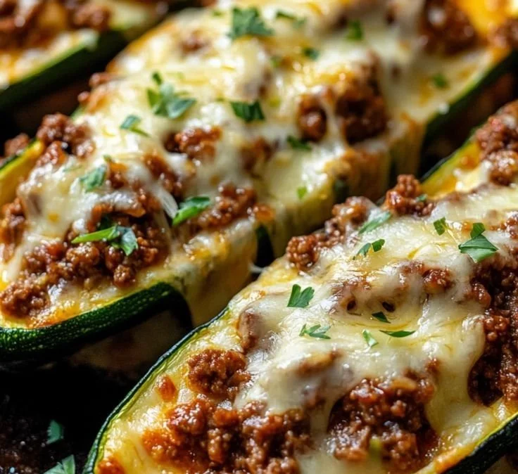 Ground Beef Zucchini Boats