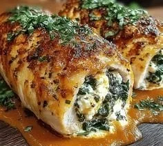 Herbed Ricotta Stuffed Chicken Rolls