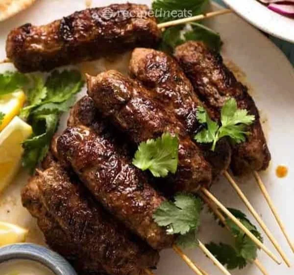 Lamb Koftas with Yoghurt Dressing 6 Lamb Koftas with Yoghurt Dressing