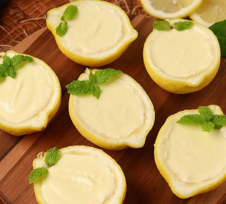 Lemon Posset 4 Deliciously creamy Lemon Posset dessert in a glass with lemon garnish