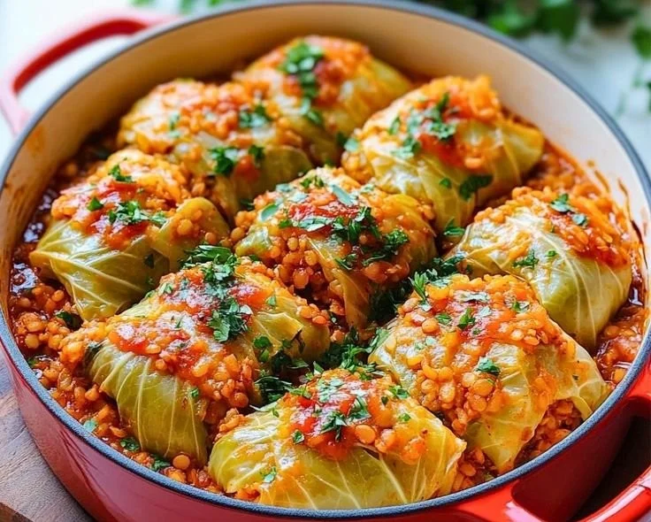 Lentil and Rice Cabbage Rolls