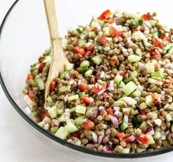Lentil Salad 4 Colorful Lentil Salad with fresh vegetables and herbs
