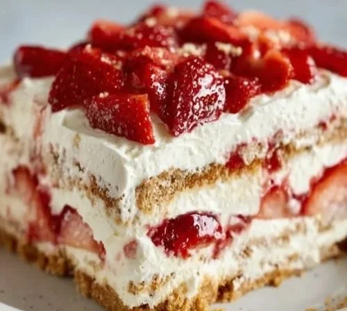 Strawberry Cream Cheese Icebox Cake 6 Strawberry Cream Cheese Icebox Cake