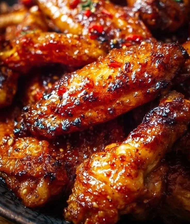 Tangy Crispy Oven-Baked Honey BBQ Chicken Wings